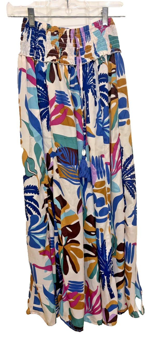 True Destinations Floral Print Palazzo Pants SZ XS Pull On Festive Boho